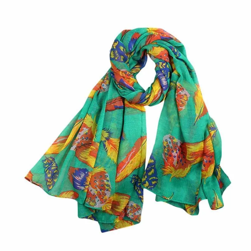 100% Silk Scarf Women Scarf Ladies Leaves Birds Print Pattern Long Scarf Warm Wrap Shawl Office Lady Gift