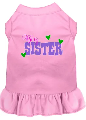 Big Sister Screen Print Dog Dress Light Pink Sm