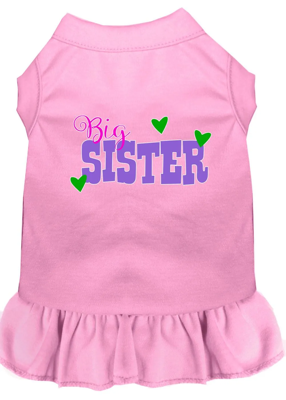 Big Sister Screen Print Dog Dress Light Pink Xxxl