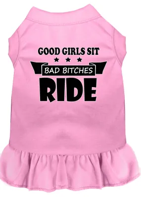 Bitches Ride Screen Print Dog Dress Light Pink Xxl (18)