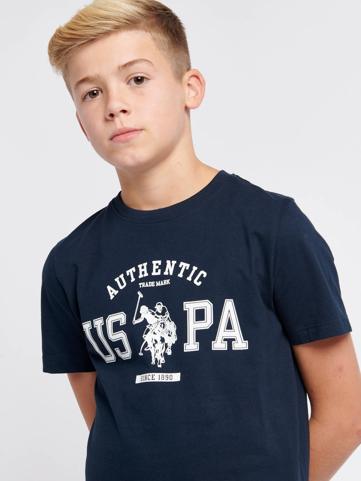 Boys Authentic Graphic T-Shirt in Dark Sapphire Navy