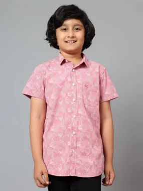 Boys Casual Pink Half Sleeve  Shirt