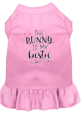 Bunny Is My Bestie Screen Print Dog Dress Light Pink Xxxl (20)