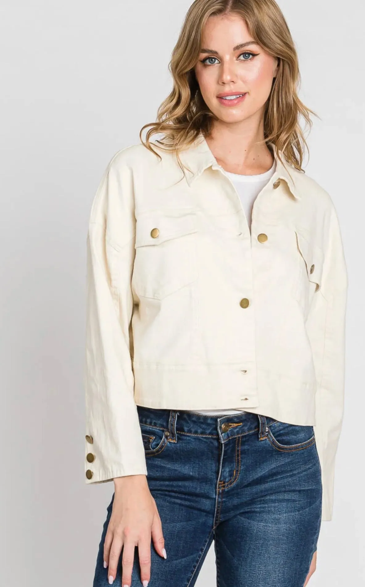 Button Up Cropped Jacket