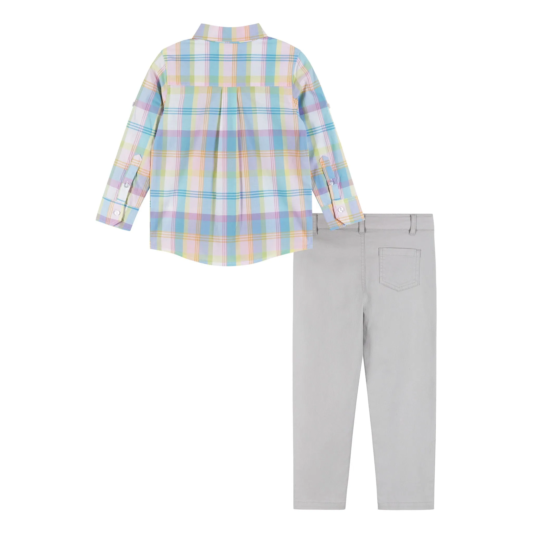 Buttondown Shirt & Pants Set | Multicolor Plaid