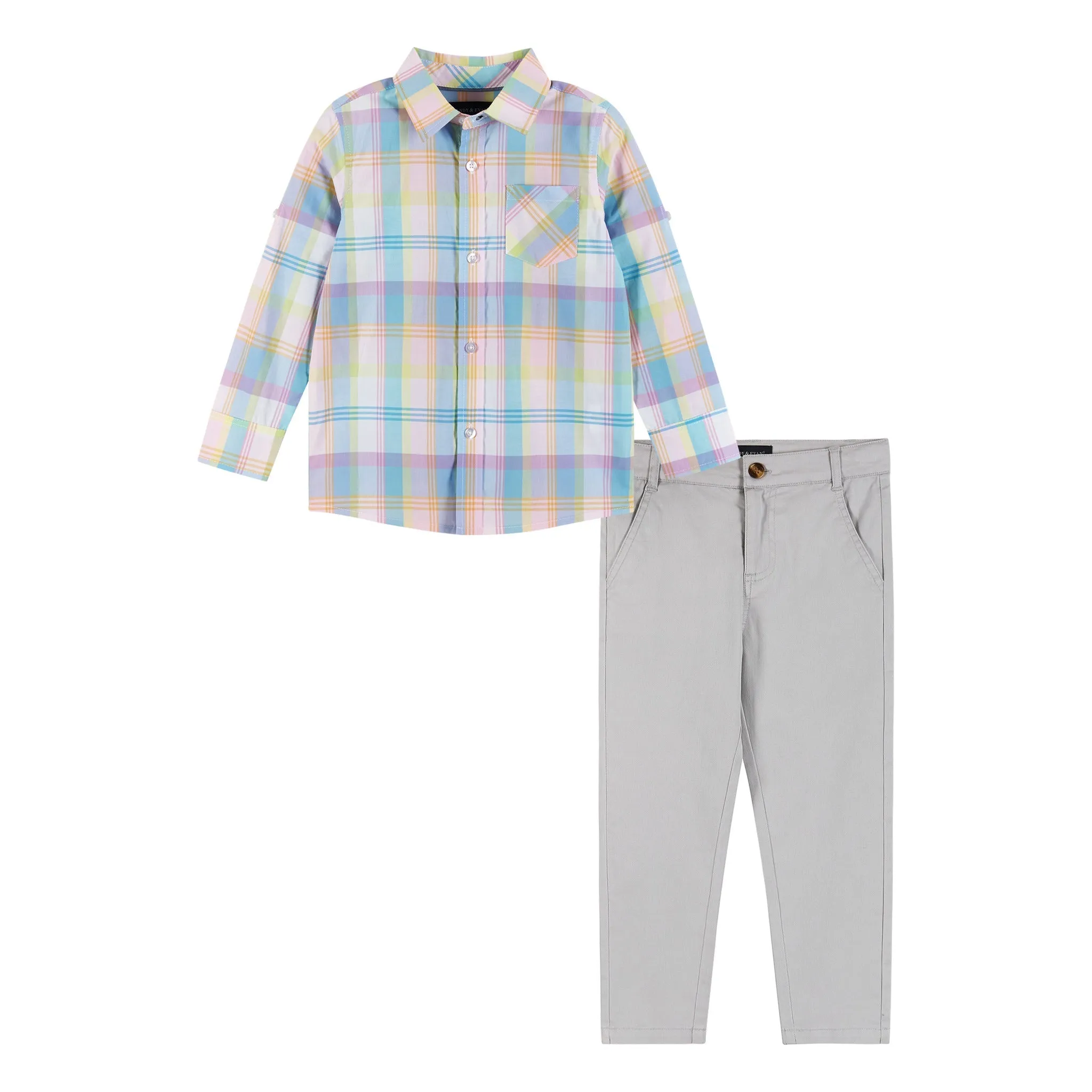 Buttondown Shirt & Pants Set | Multicolor Plaid