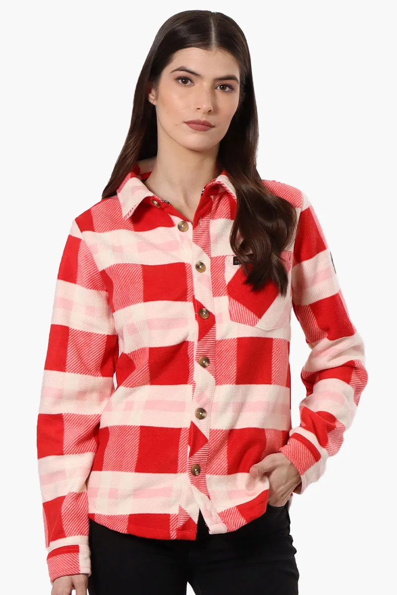 Canada Weather Gear Fleece Plaid Button Up Shirt - Red