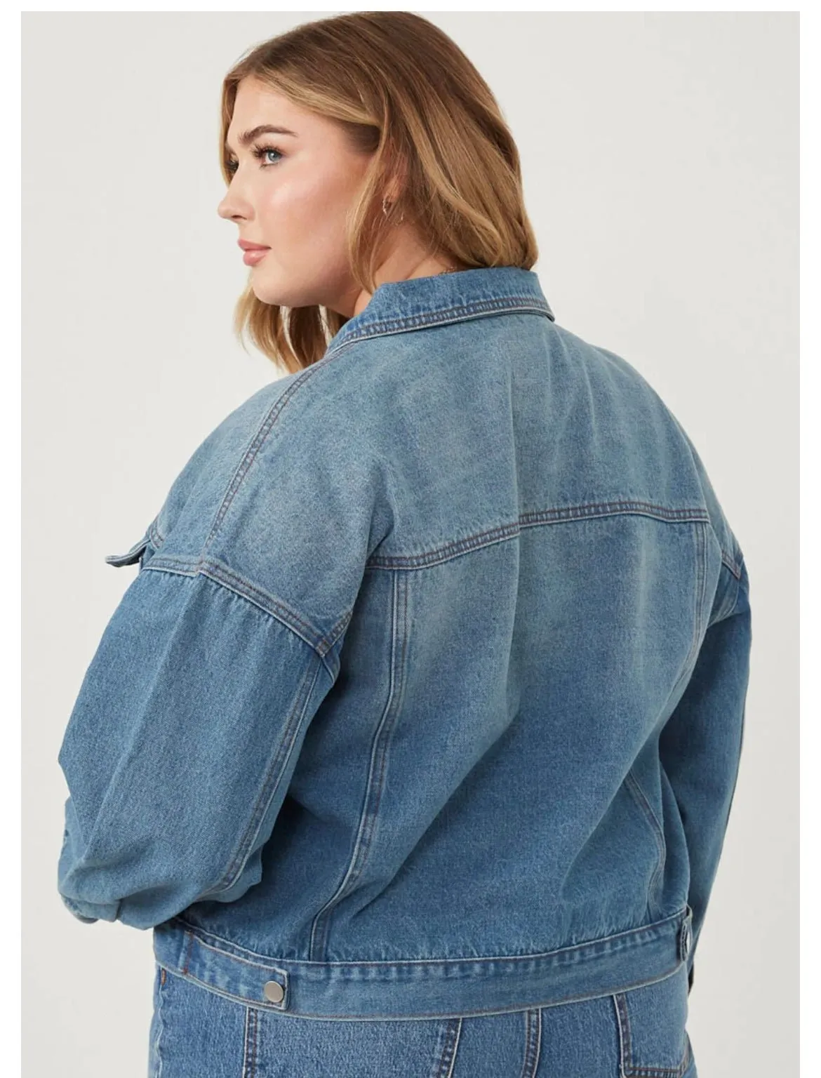 Cargo Pocket Washed Denim Jacket