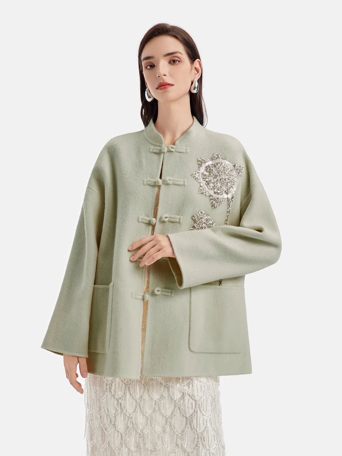 Chic Embroidered Long Sleeve Jacket