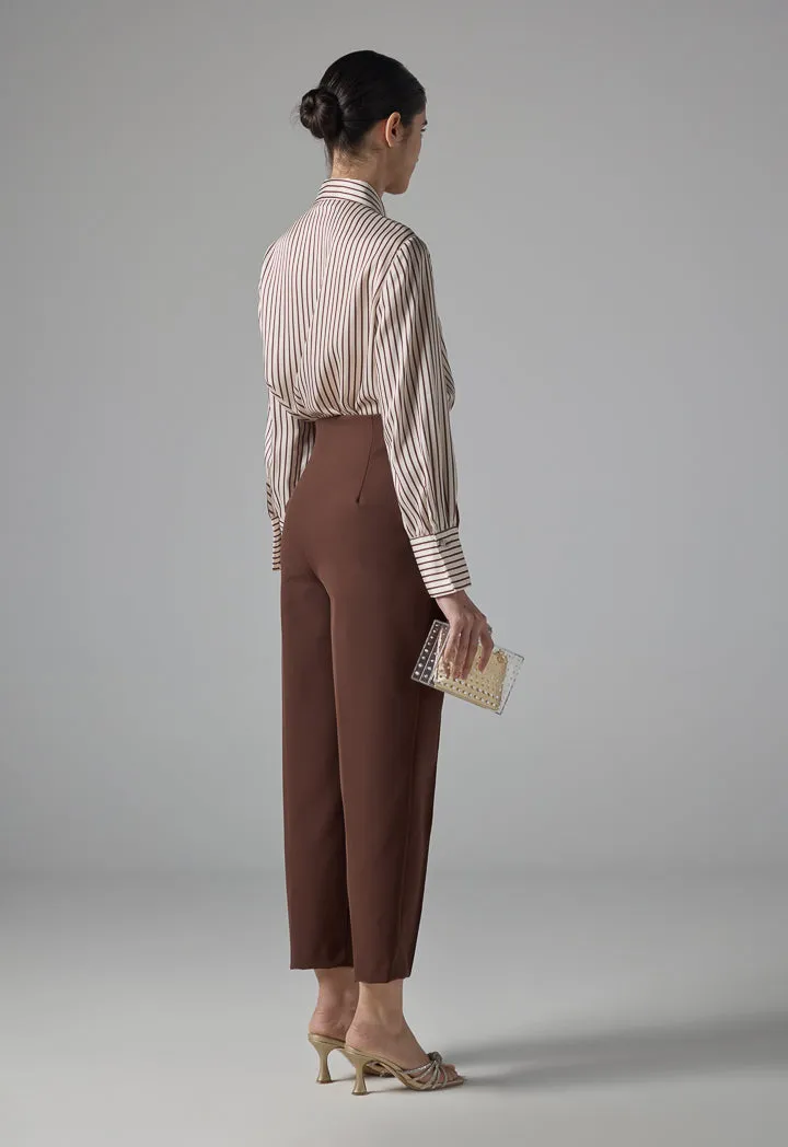 Choice Straight Legs Basic Trousers Brown