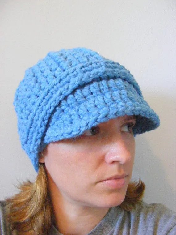 Cornflower blue buckle beanie winter hat