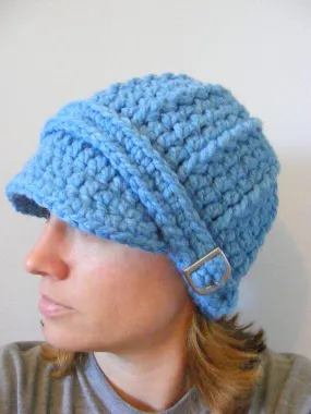 Cornflower blue buckle beanie winter hat