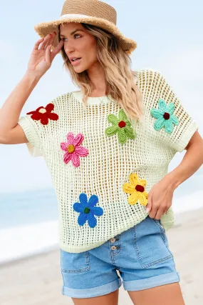 Crochet Flower Hollow-out Sweater