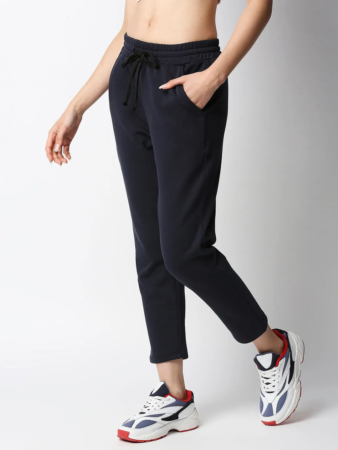 Disrupt Women Navy Tapered Ankle Length Pants