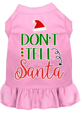 Don't Tell Santa Screen Print Dog Dress Light Pink Xl