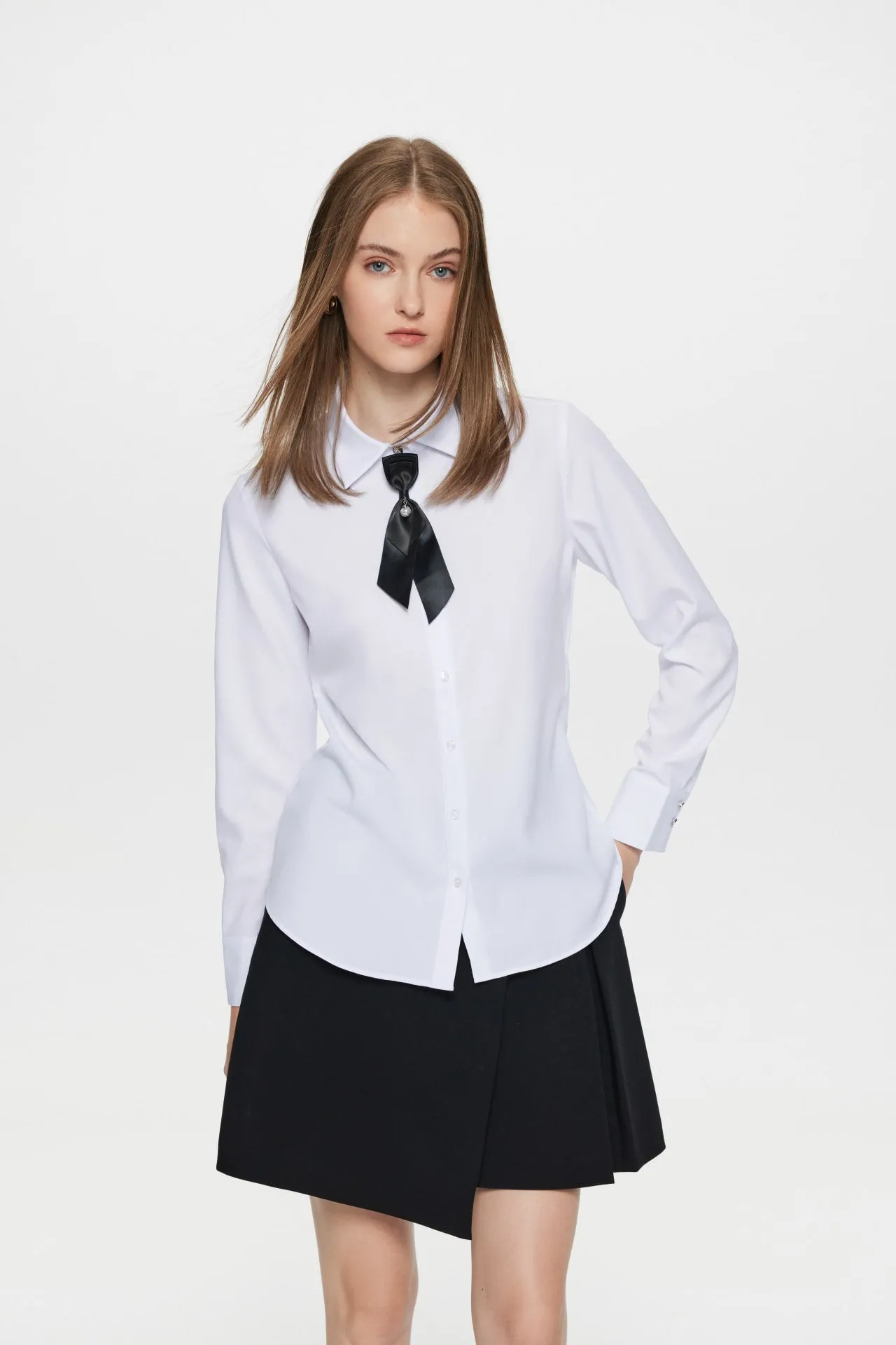 Drew Poplin Shirt with Detachable Tie