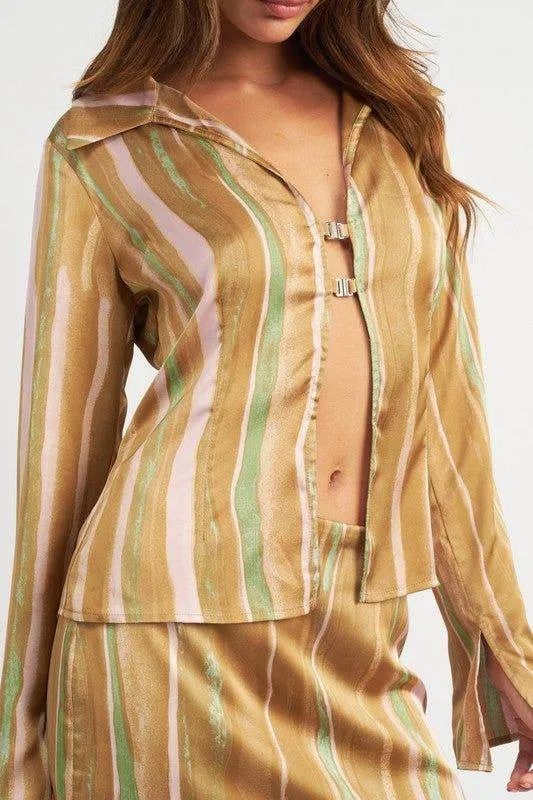 Emory Park Wide Sleeve Striped Blouse