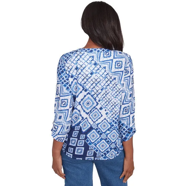 Free Spirit Knit Ikat Patch Shirt