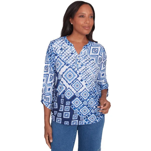 Free Spirit Knit Ikat Patch Shirt