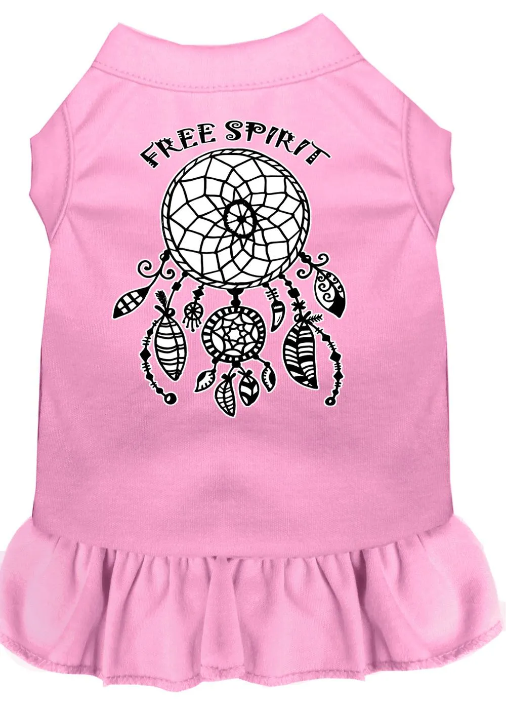 Free Spirit Screen Print Dog Dress Light Pink Xl (16)