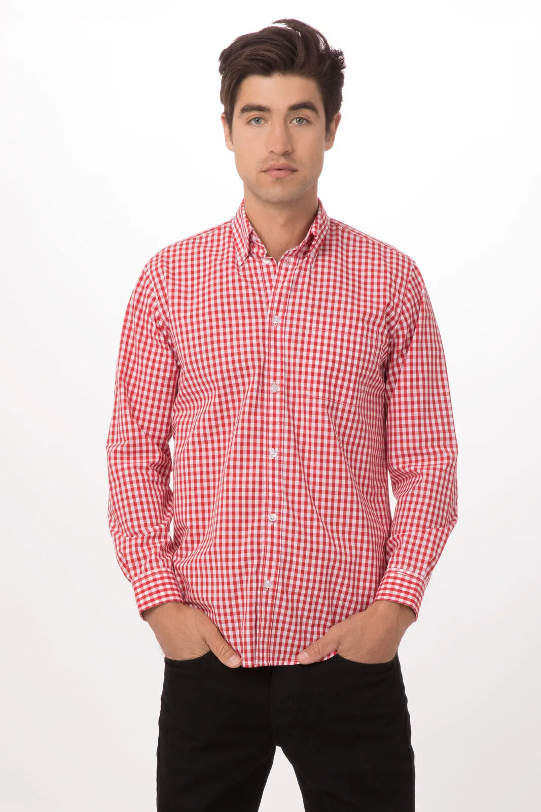 Gingham Men's Dress Shirt-