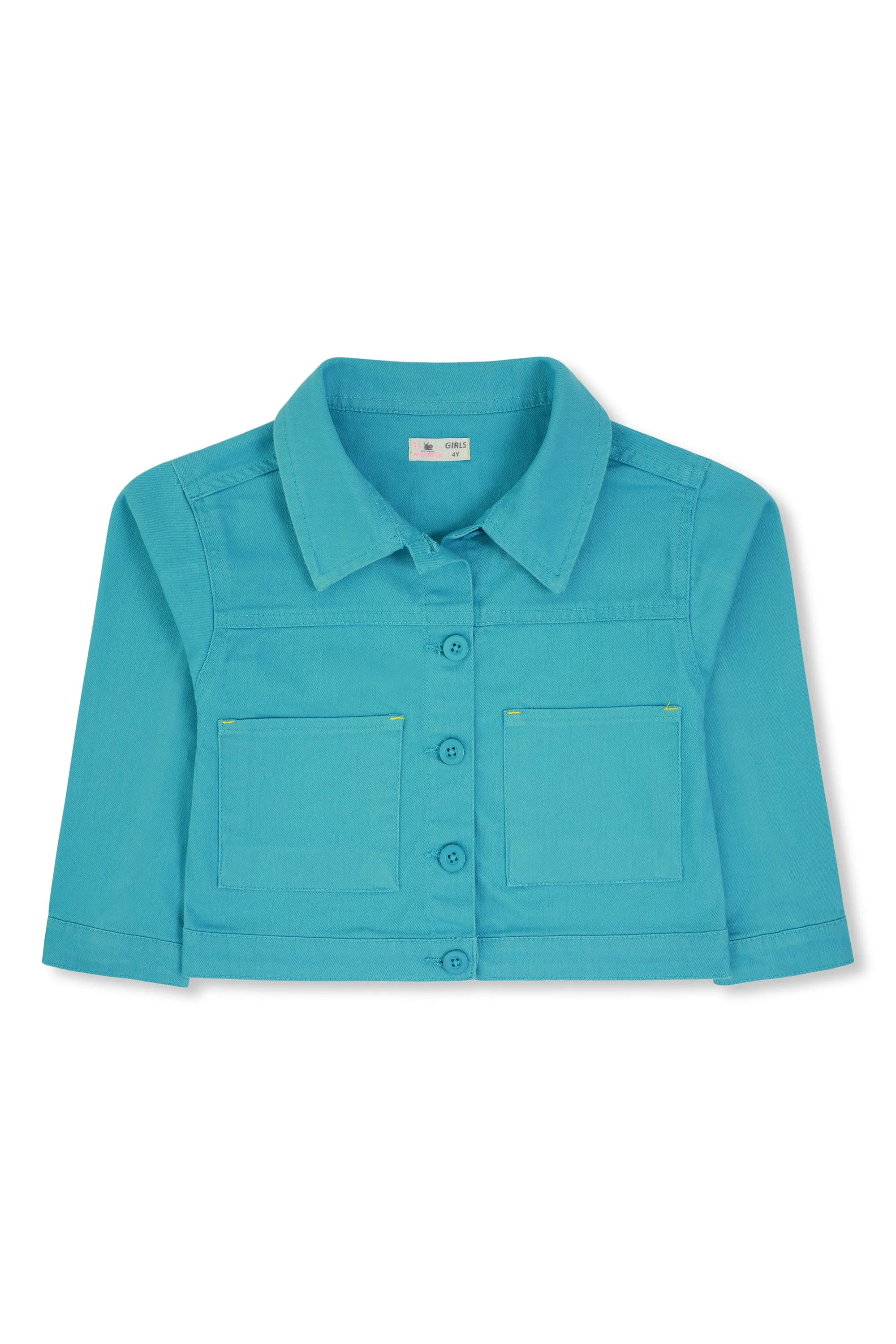 Girls Aqua Twill Jacket