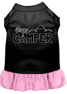 Happy Camper Screen Print Dog Dress Black With Light Pink Lg (14)