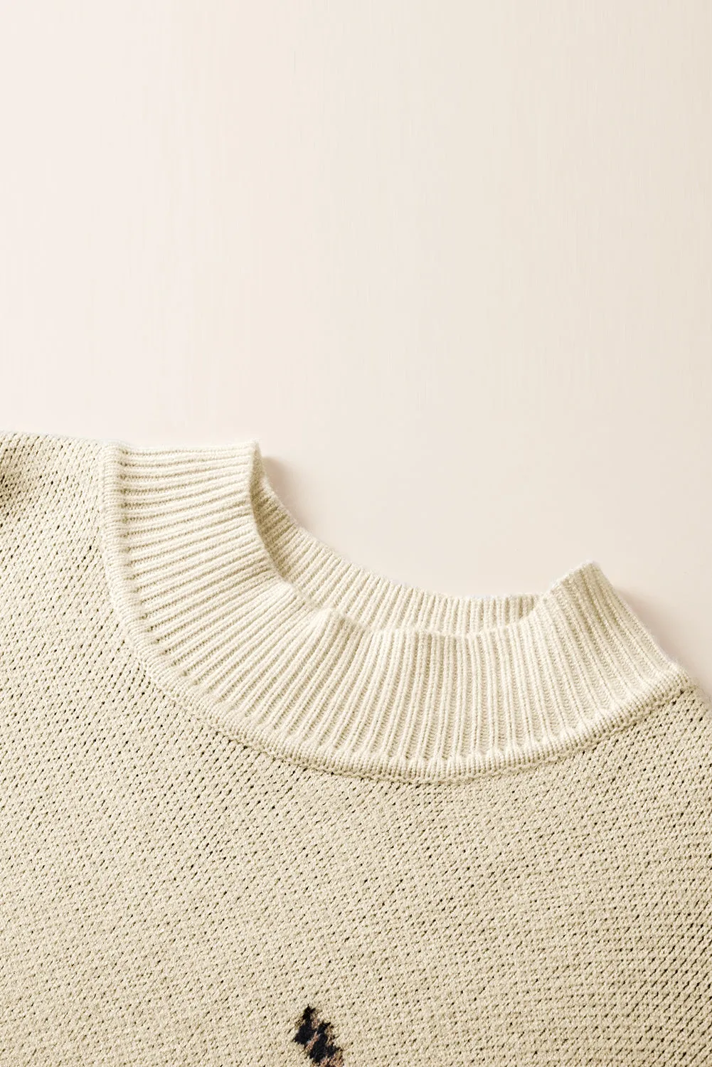 High Neck Split Hem Sweater