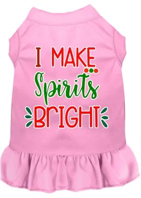 I Make Spirits Bright Screen Print Dog Dress Light Pink Xxxl