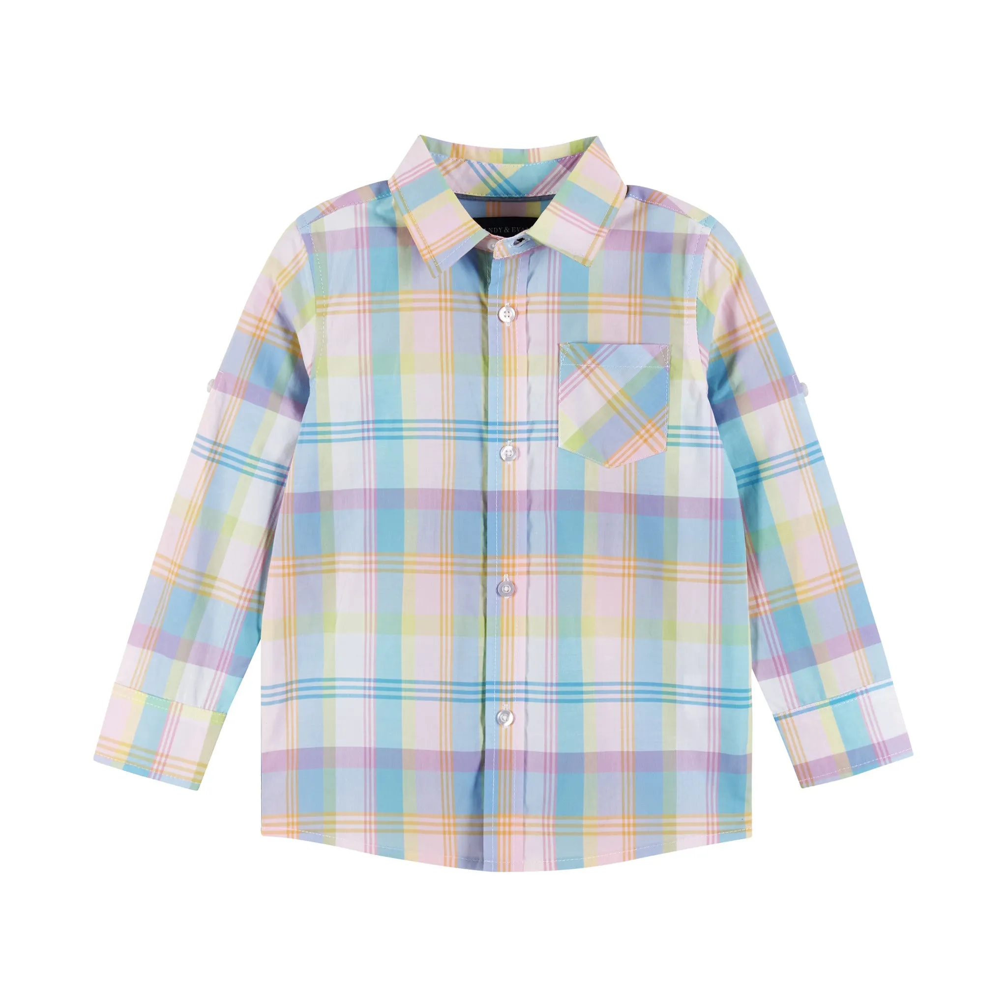 Kids Buttondown Shirt & Pants Set | Multicolor Plaid