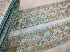 Light Blue Fancy Embellished Trim