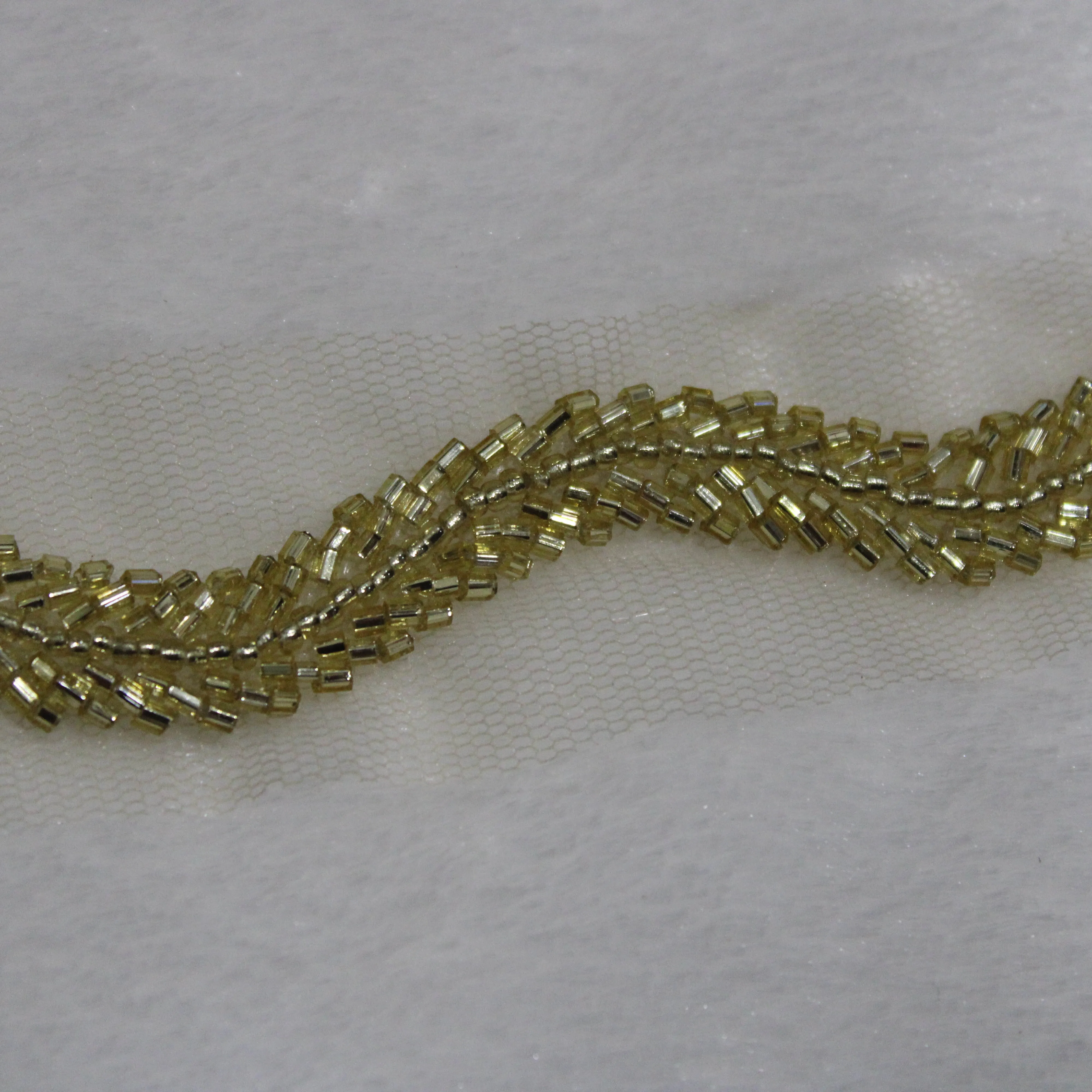 Light Gold Embellished Handwork Trim (Wholesale)