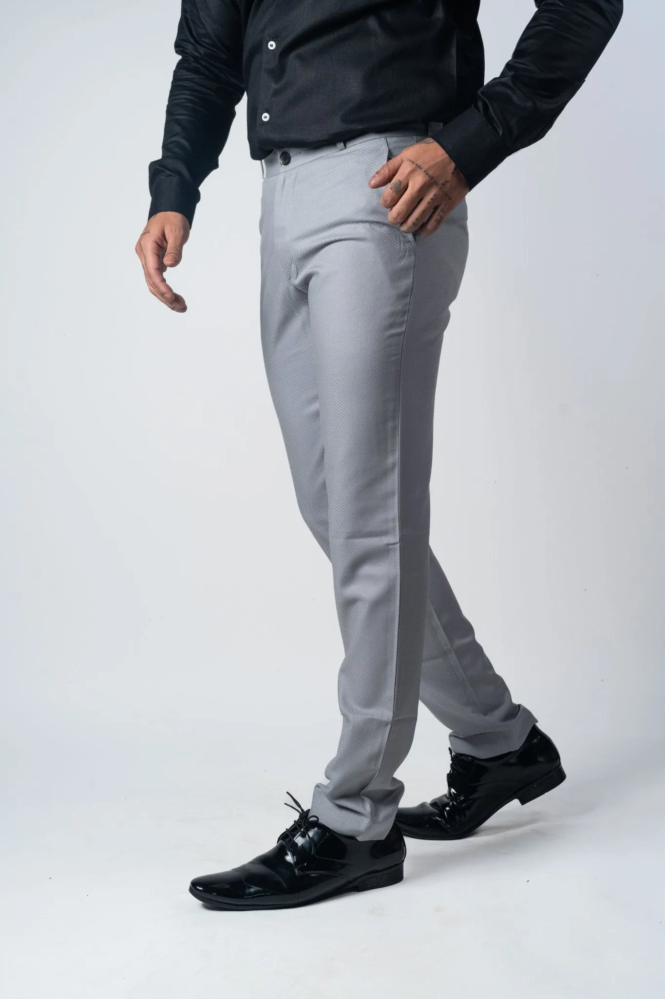 Light Grey Color Formal Cotton Pant for Men