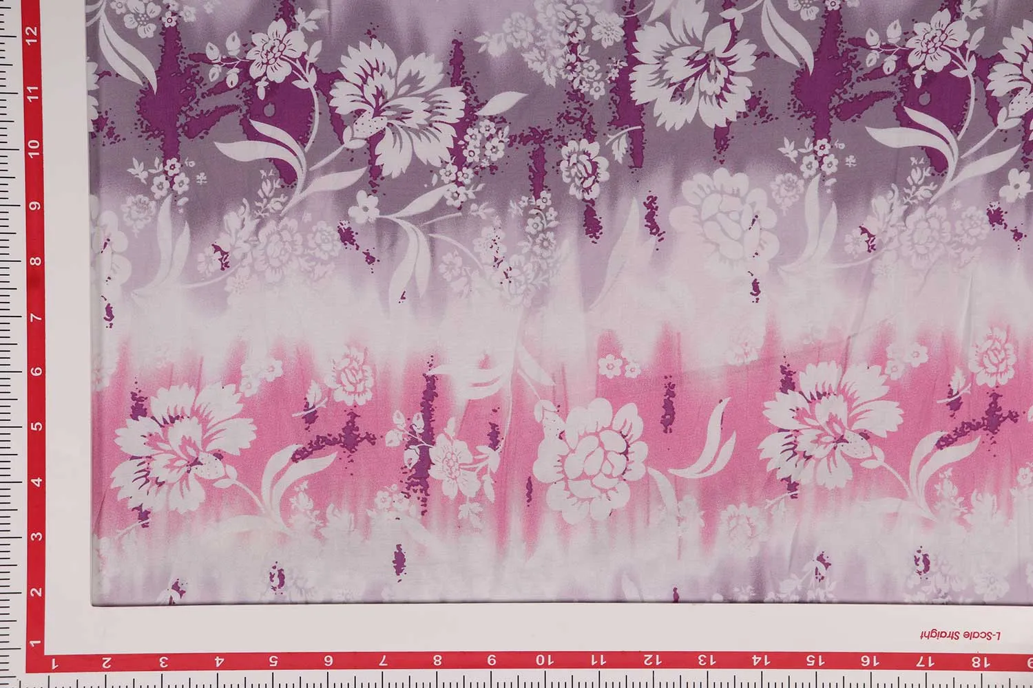 Light Pink & Light Purple Floral Printed Rayon Fabric