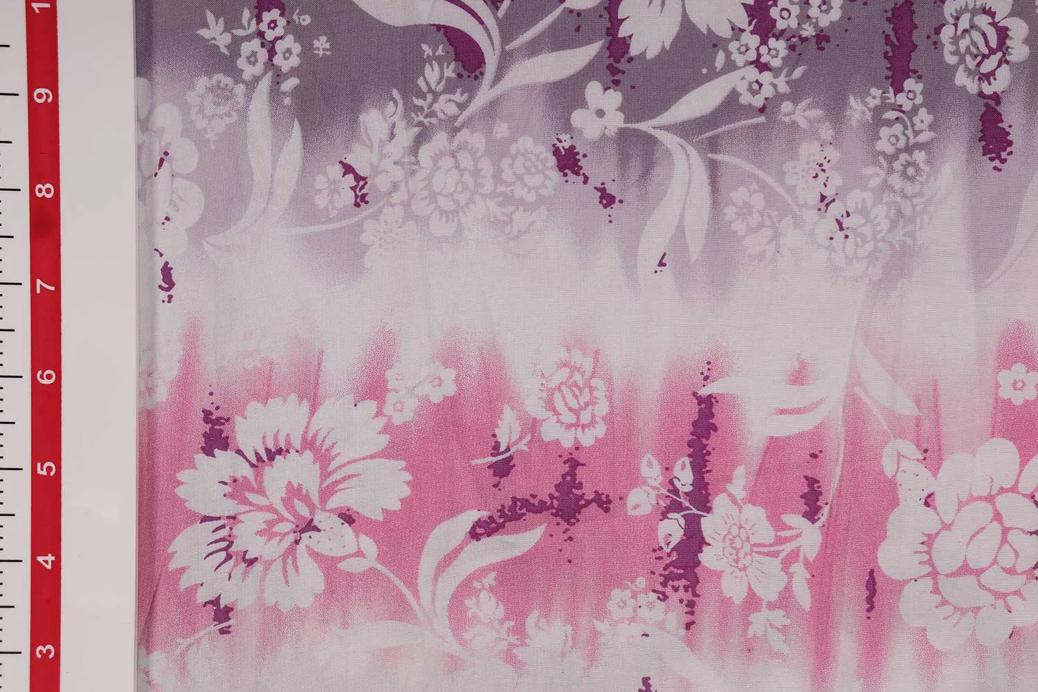 Light Pink & Light Purple Floral Printed Rayon Fabric