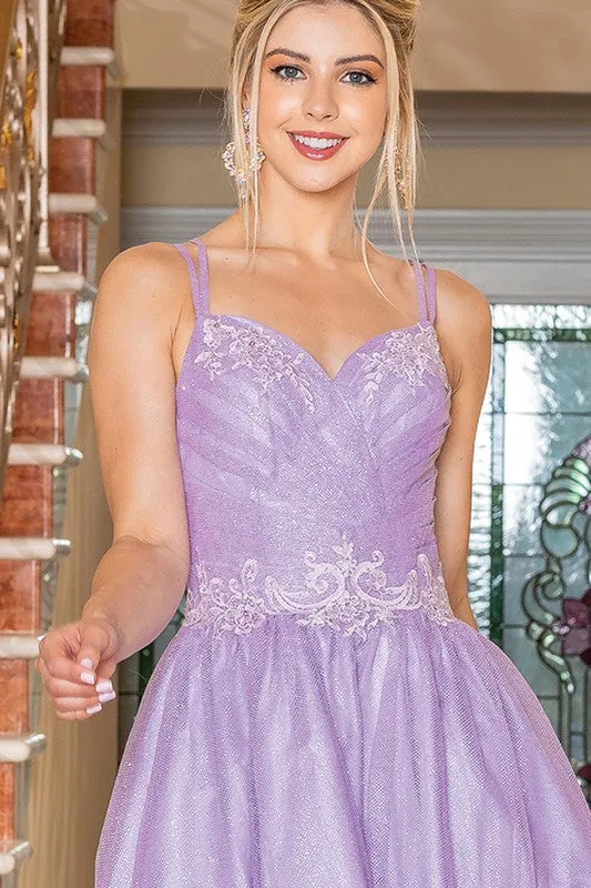 Lilac Sleeveless Shoulder Straps Short Dress