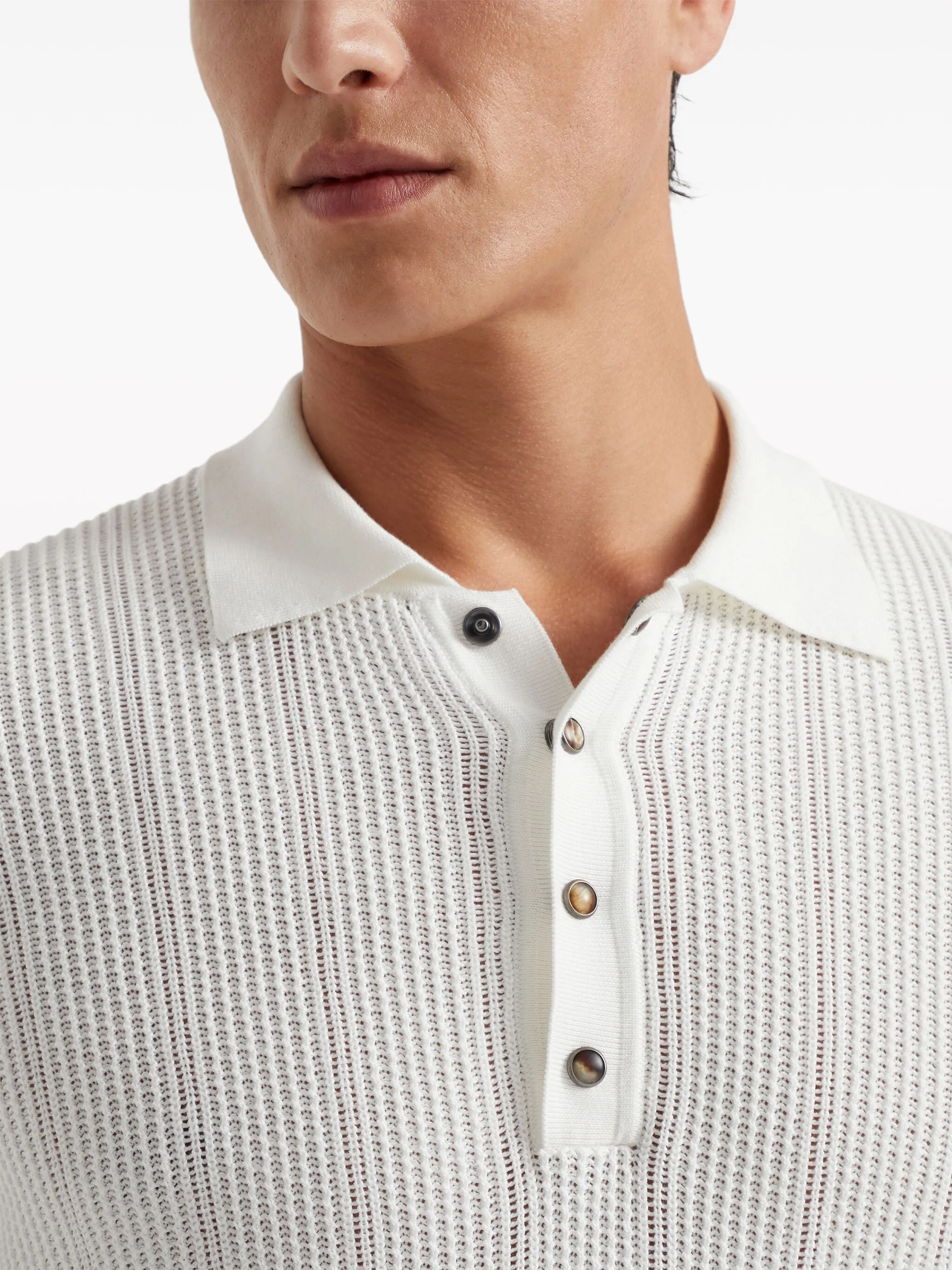 Long-Sleeve Cotton Polo Shirt