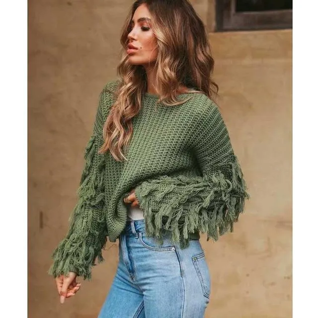 Long Tassel Chic Pullover