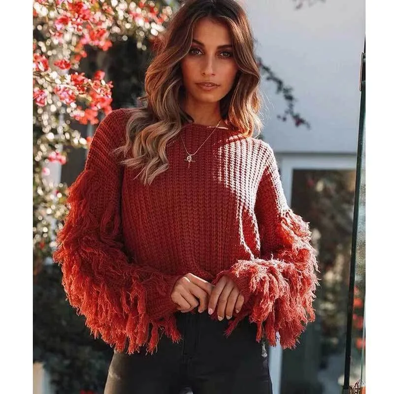 Long Tassel Chic Pullover