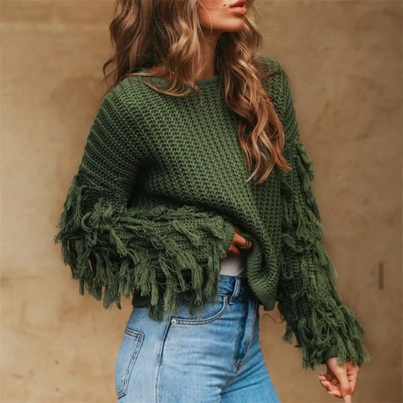 Long Tassel Chic Pullover