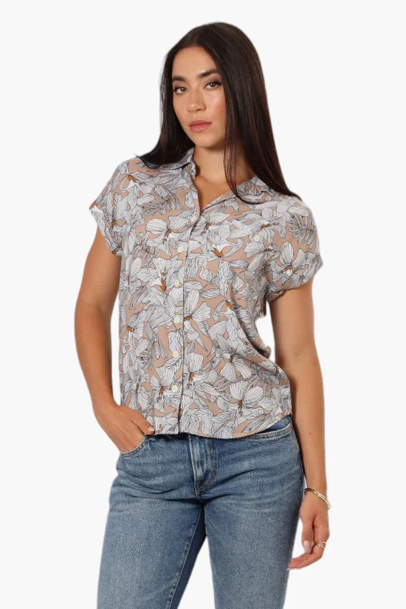 Majora Floral Button Up Shirt - Beige