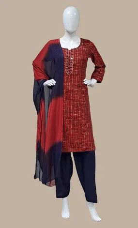 Maroon Printed Salwar