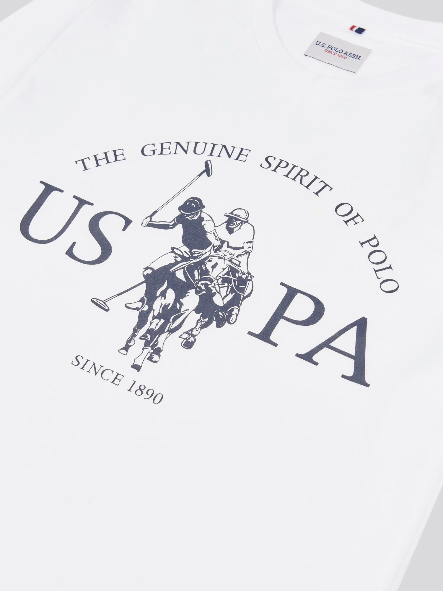 Mens USPA Print Graphic T-Shirt in Bright White