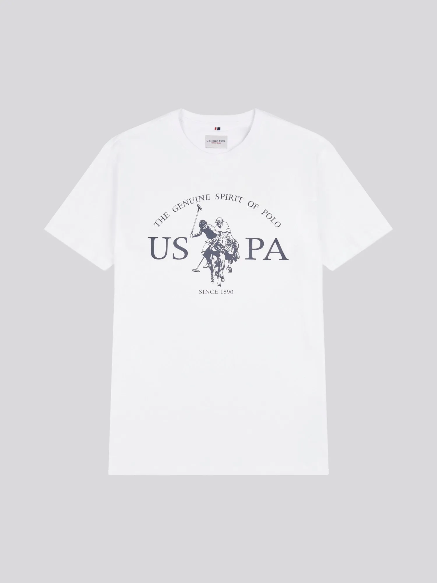 Mens USPA Print Graphic T-Shirt in Bright White