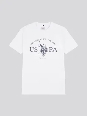 Mens USPA Print Graphic T-Shirt in Bright White