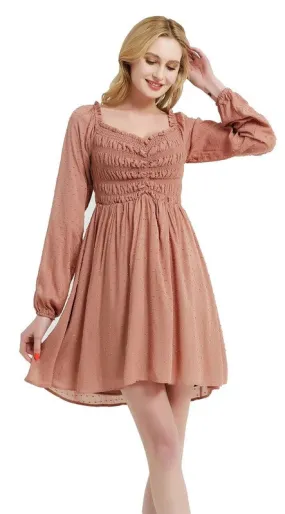 Mocha Formal Long Sleeve Dress