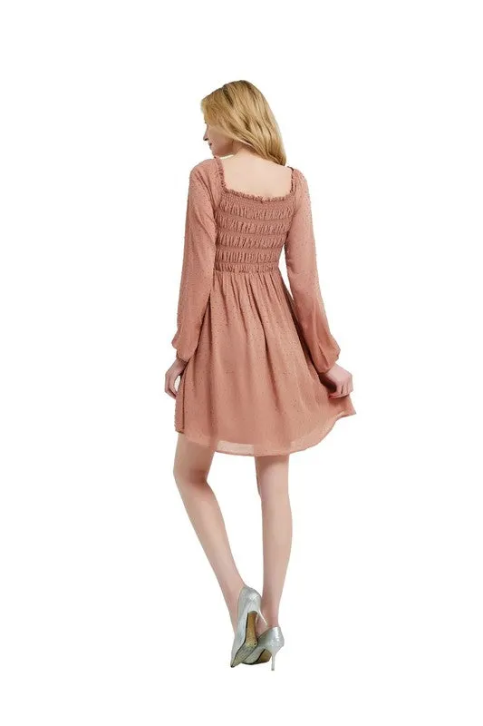 Mocha Formal Long Sleeve Dress