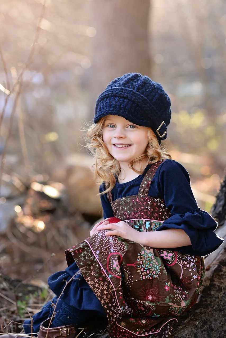 Navy blue buckle beanie winter hat