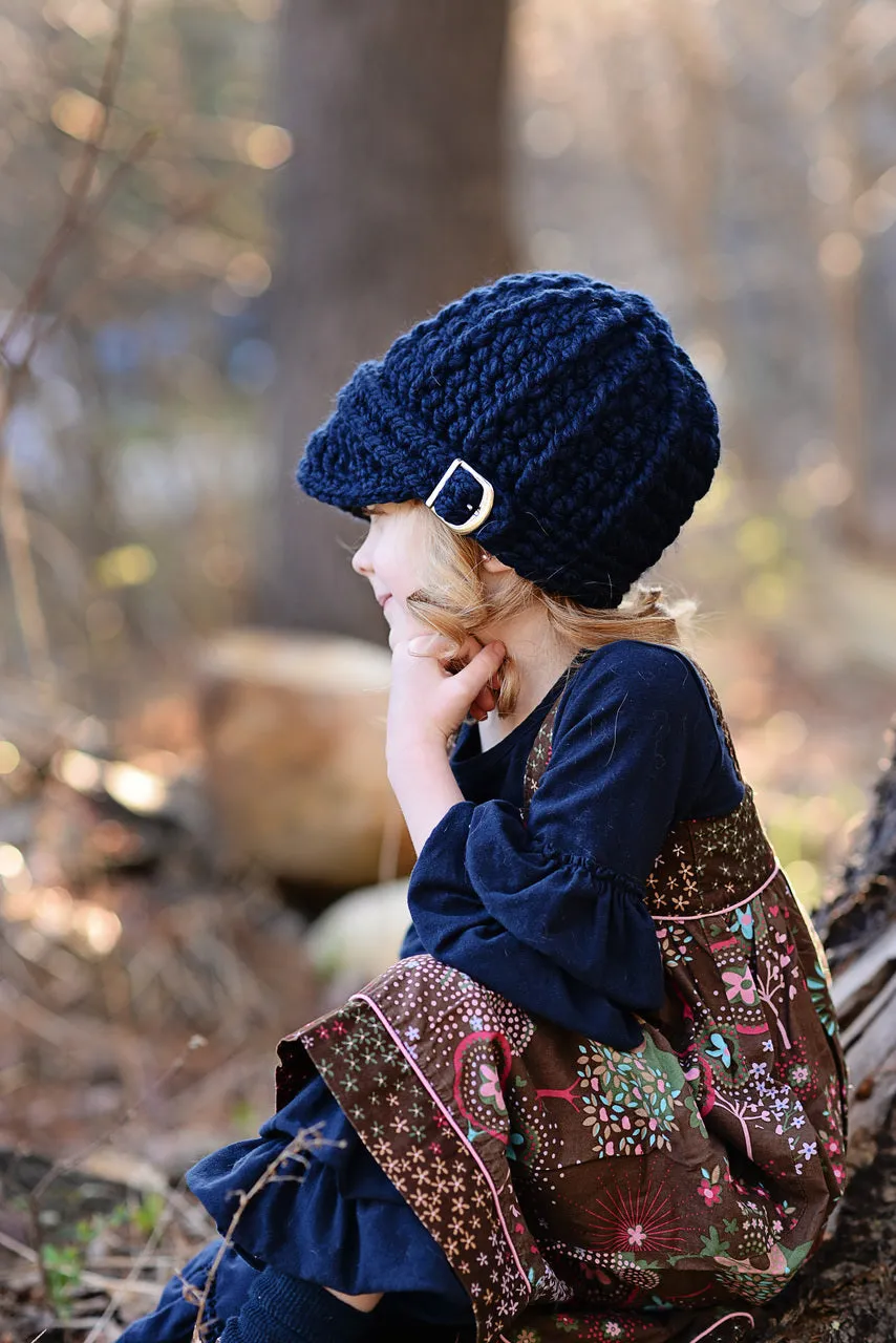 Navy blue buckle beanie winter hat