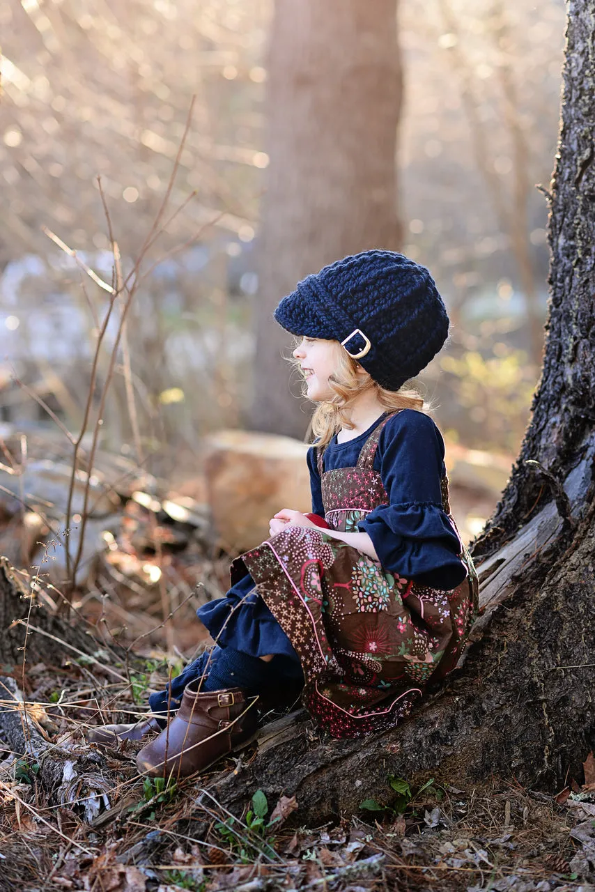 Navy blue buckle beanie winter hat